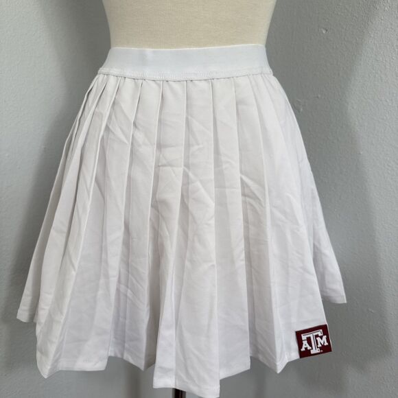 Zoozatz Mini Skirt Womens XL White ATM Aggies School Pleated Tennis Academia Y2K - Picture 1 of 8
